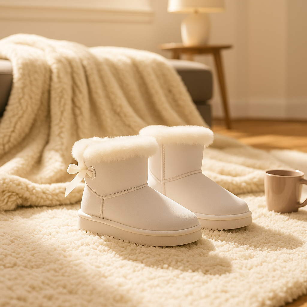 Elegant Velvet Round Toe Snow Boots